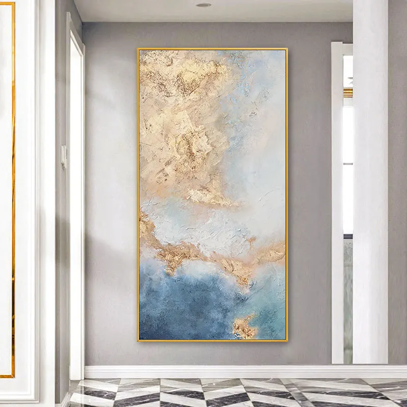 

Three-dimensional abstract hand-painted oil painting light luxury home porch decorative painting custom living room corridor ver