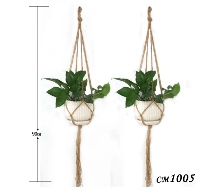 Цветочный горшок макраме, плетеная корзина, Сетчатая Сумка, длинное растение, свежая домашняя садовая плетеная подвесная корзина, бохо декор, цветочный горшок, Сетчатая Сумка - Цвет: 1 pcs 1005