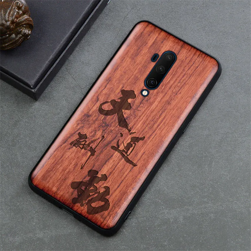 Oneplus 7 t чехол one plus 7 t pro Чехол пластиковый резной деревянный ящик coque boogic Oneplus 7 t Oneplus 7 pro Чехол по индивидуальному заказу