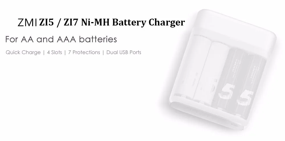 new version 4PcsLot ZMI ZI7 ZI5 AAA AA 700mAh 1800 mAh Rechargeable Ni-MH Battery ZIM Power Bank Battery Pack (2)