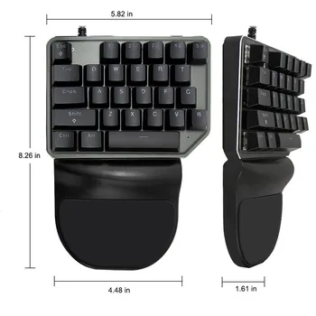 

Mechanical Gaming Keyboard Mini Ergonomic Single Handed RGB Gamer Keycap Wired Usb Cable Keypads Single Handed Keyboard