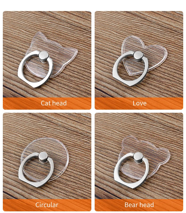 Universal Transparent Finger Ring Mobile Phone Smartphone Stand Holder For iPhone Xiaomi Samsung Smart Phone MP3 Car Mount Stand flexible phone holder