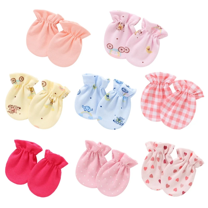 Soft Cotton Baby Gloves Anti Scratching Face Protection 4 Pairs/set Newborn Mittens Infant Handguard Supplies 0-5M baby mittens anti scratching gloves