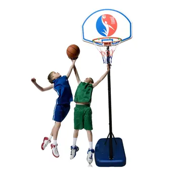 

Kids Portable Basketball Stand (Rim Height 1.5-1.8m) Maxium Applicable Ball Model 5# Blue & Black & White