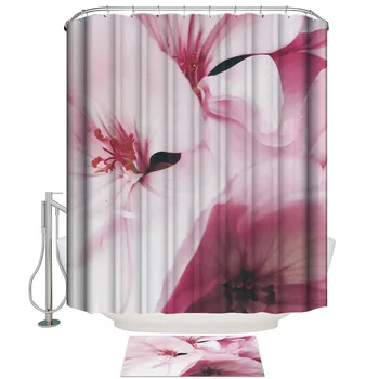 

Close-Up Of Pink Petals Shower Curtain Set Waterproof Fabric
