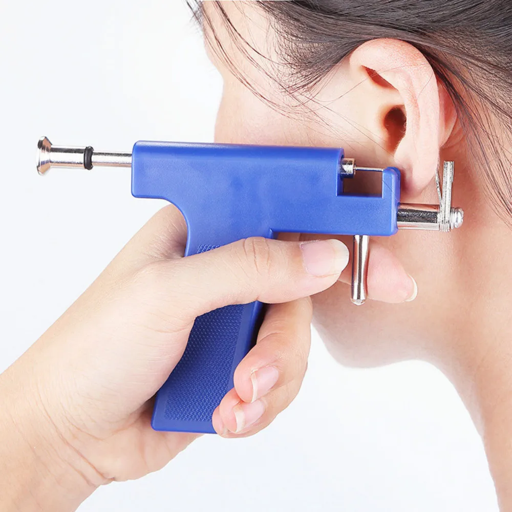 Ear Body Piercing Tool Kit Ear Nose Navel Gun Machine With 98pcs Studs Tool