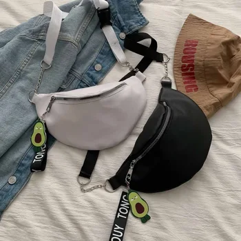 

Women Waist Bag Ladies Avocado Decor Zipper Chest Banana Bag Street Sport Fanny Pack Girls Boys Bum Belt Bags Phone Waist Pack
