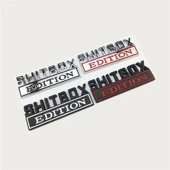 

1PC Chrome Black SHITBOX EDITION Car Truck Sticker 3D Badge Emblem Decal Auto Accessories 8x3cm