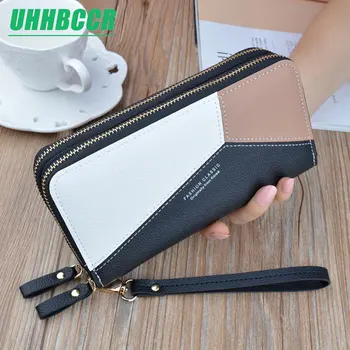 

Leather Wallet Women Luxury Long Clutch Ladies Purse Card Holder Tassel Women Wallets Double Zipper Coin Phone Money Pocket Bag