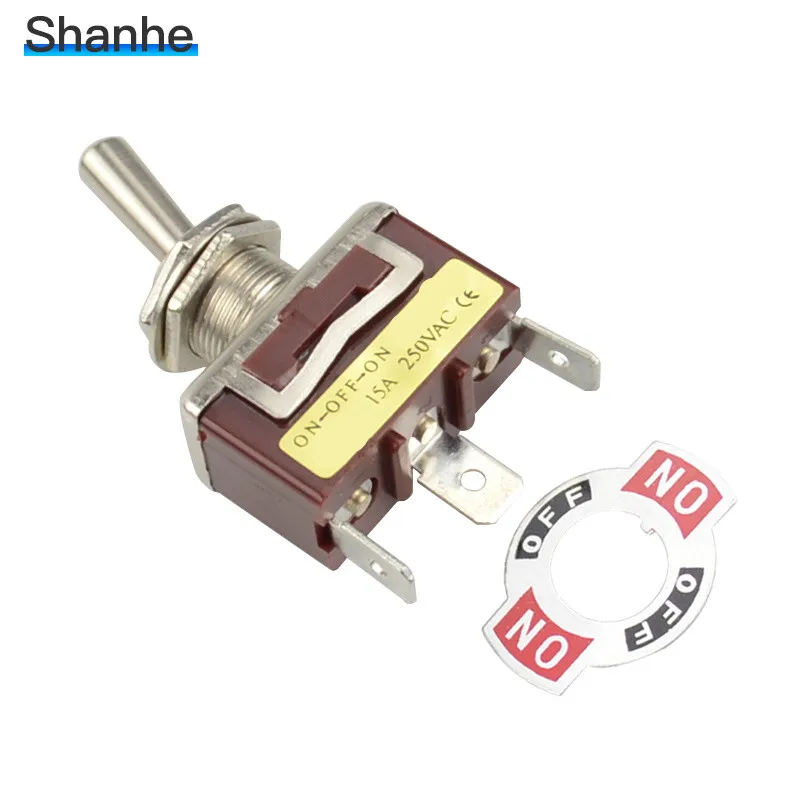 

12mm 3flat pin toggle switch on-off-on 15A 250V