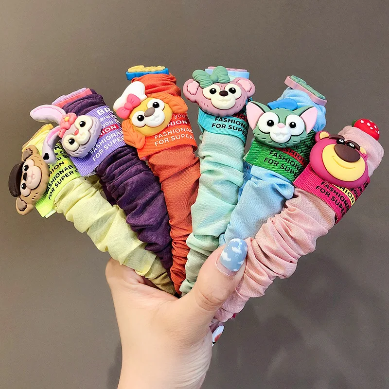 New Candy Color Folded Hair Band Cartoon Animal Hairpin Pressed Hair Non-slip Cute Girls Headdress Women Hair Accessories ocean animal shower curtain set bath mat underwater seabed cartoon fish non slip carpet bathroom decor coral natural scenery rug