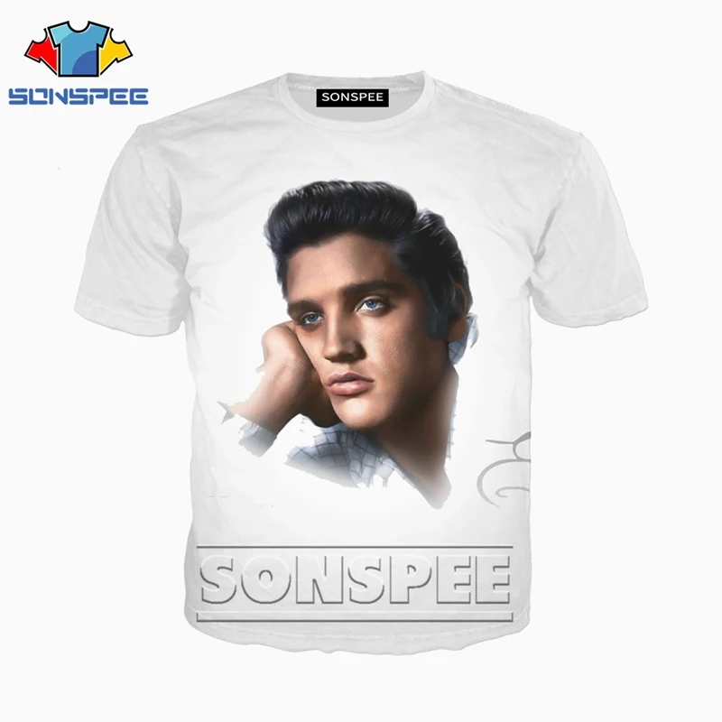 Мужская и женская забавная футболка ELVIS Presley модная в стиле Харадзюку с 3D принтом
