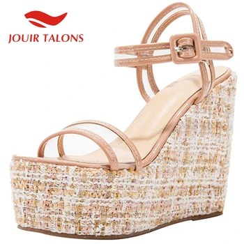 

JOUIR TALONS 2020 Dropship Large Size 43 Women Pumps High Wedges Platform Mixed Colors Shoes Summer Party Lady Woman Sandals