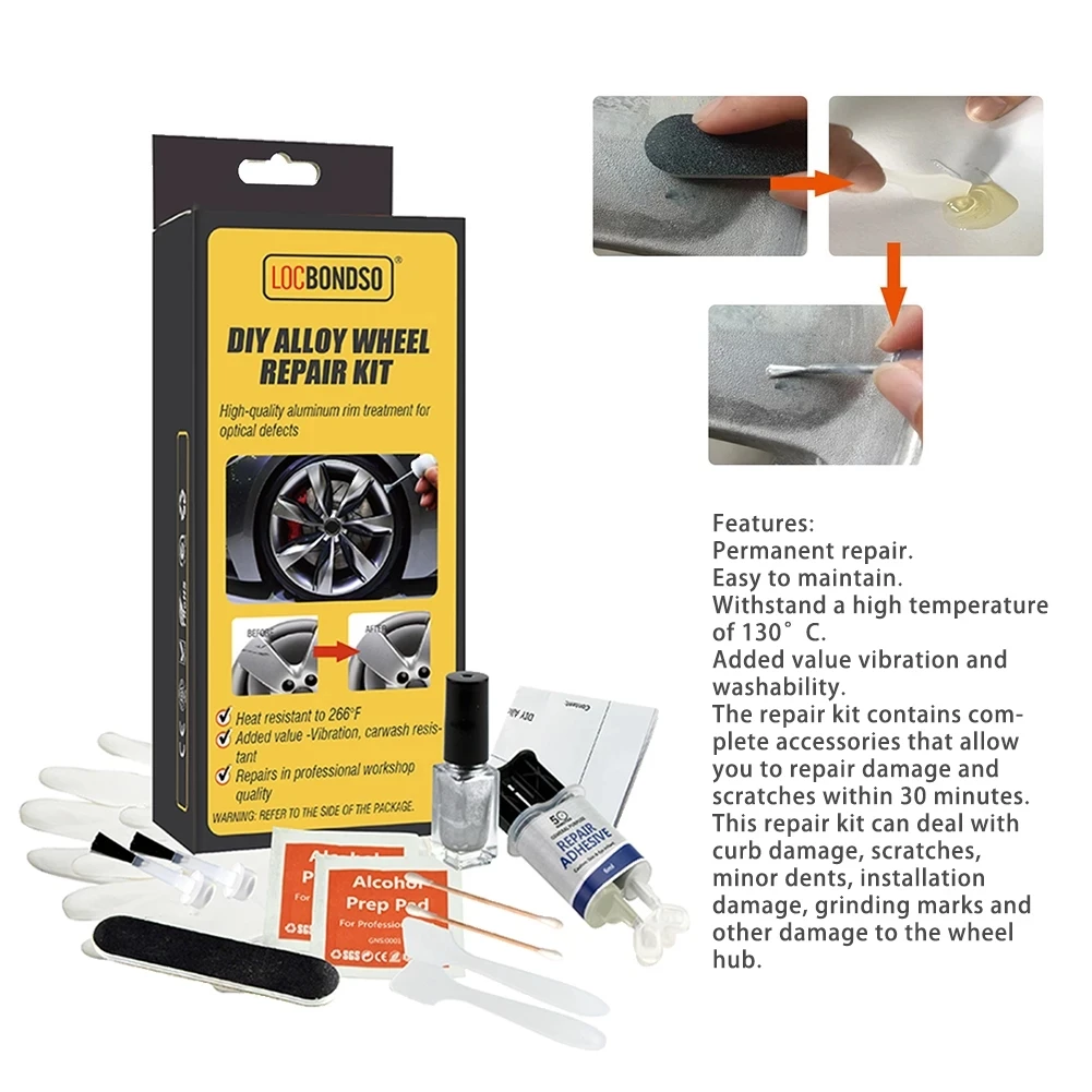 Sell Like Hot Cakes Aluminum Alloy Car Wheel Repair Kit Washable Auto Wheel Rim Repair Tool Set Dent Scratch Restore Alloy Wheel best car wax