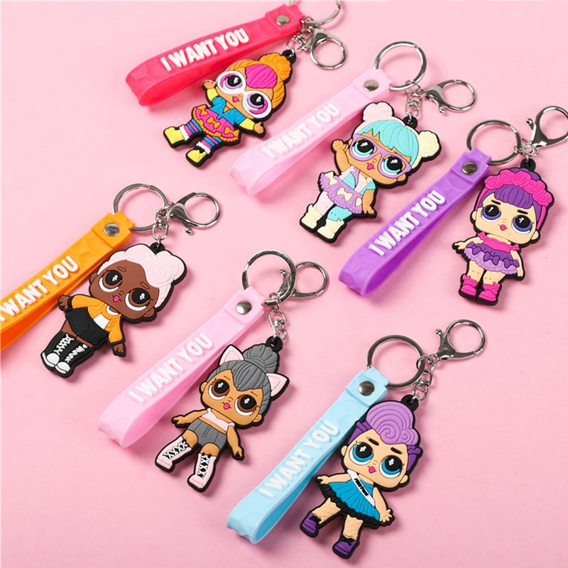 

LOL Surprise Dolls Cartoon Figure Soft Keychain Shoulder Bag Accessories PVC Pendant Backpack Ornaments Girl Birthday Toys Gift