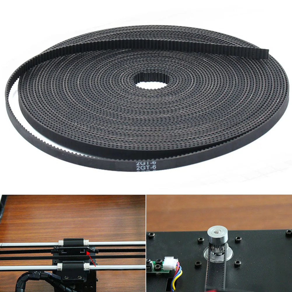 

5m/lot GT2-6mm Round Roll Accessories For 3D Printer Open Rubber Practical Timing Belt Durable Reinforeced Fiberglass