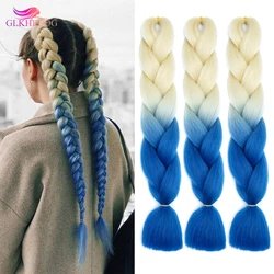 24Inch Jumbo Braid Hair Synthetic Wholesale Ombre Color Crochet Box Braids Wholesale Hair Extension For Women 100g/pcs
