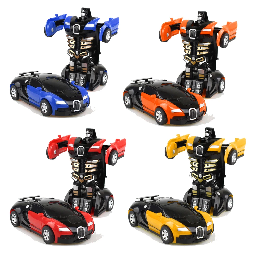 

New Arrival One-key Deformation Car Toys Mini Automatic Transform Robot Plastic Model Car Funny Toys For Boys Amazing Gifts Kids