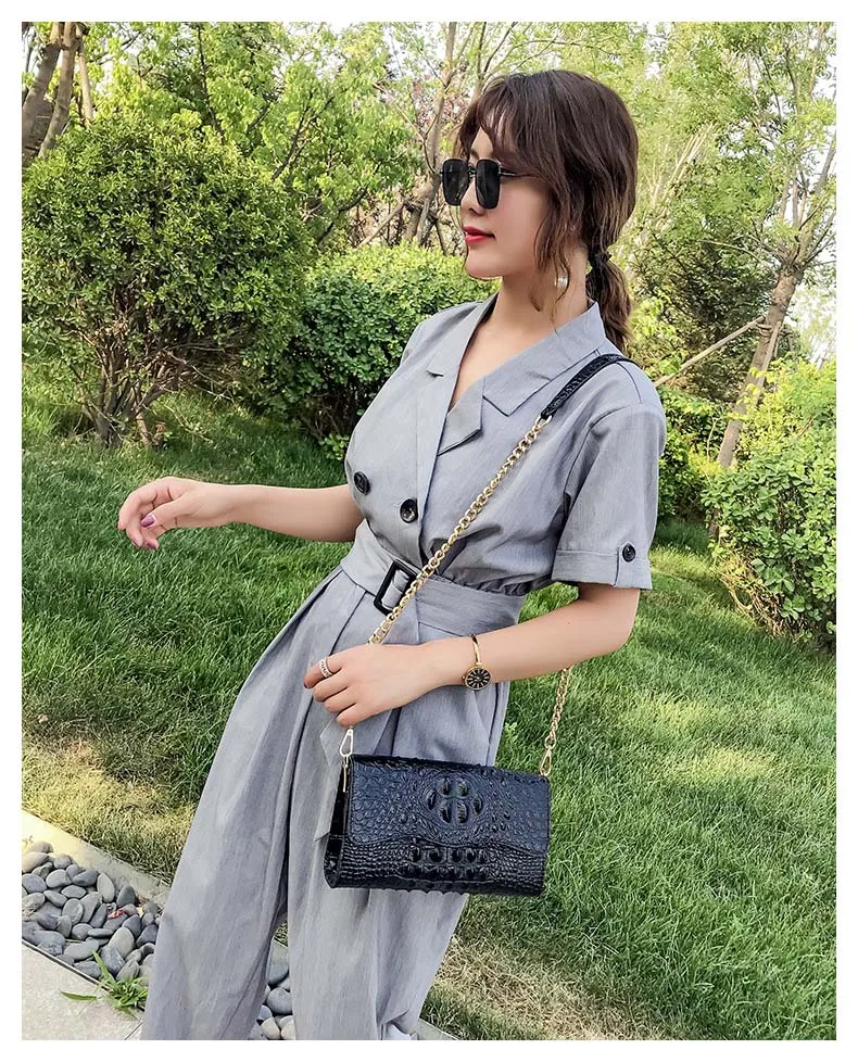 Black Leather Vintage Crocodile Luxury Handbags Women Bags Designer Chain Messenger Bag Female Small Red PU Crossbody Clutch Bag (16)