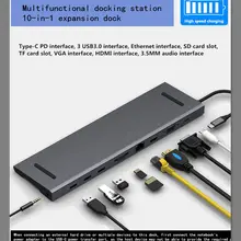 Type-C PD Hub USB3.0 hub Ethernet connection for smartphone Huawei Xiaomi MacBook expansion docking station 4K HDMI SD TF LAN