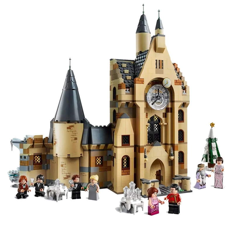 Kaufen Neue 900 stücke Hogwartsing Uhr Turm Schloss Villa Haus Kompatibel Legoingly Harry 75948 Bausteine für Kinder Weihnachten Geschenk