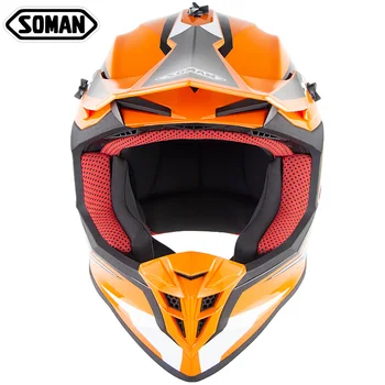 

ECE Helmets Motorcycle Helmet Flip up Motocross Helmets Retro casco capacete moto Motorbike For Soman SM633 Full Face