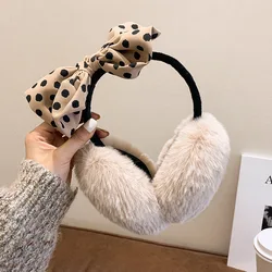 Temperament Bow Warm Earmuffs Female Winter Cute Student Earmuffs Cold and Frost-proof Riding Ear Protection Warm Folding Cover