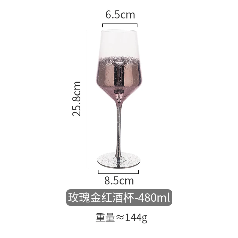 Креативные бокалы для вина шампанского стеклянные чашки и кружки для стакана для коктейля чашки Хрустальные стеклянные чашки для питья Красочные звездное небо стиль подарок - Цвет: Wine-A-rose gold