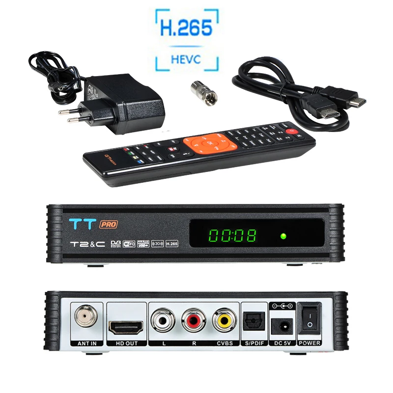 Бесплатный H.264 H.265 цифровой ТВ-приставка тюнер dvb t2 Wifi приемник USB dvb t2 тюнер DVB-T2 декодер DVB-T2 Wifi 1080P кабель dvb c Youtube - Цвет: H.265