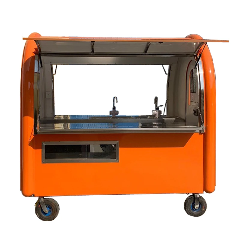 Orange color KN-220E mobile food carts/trailer/ ice cream truck/snack carts with factory price |