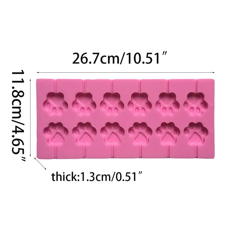 12-полости 12-полости "сделай сам" в виде кошачьей лапки, Форма 3D силиконовая леденец Конфеты Gummy Fondant(сахарная) пресс-форма щенок собака Paw Мыло Формы для выпечки