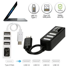 OMESHIN 4-Порты и разъёмы USB 3,0 док-станция USB 3,1 Тип C сплиттер-ридер для Macbook Pro, iMac ПК Аксессуары для ноутбуков USB-C концентратор