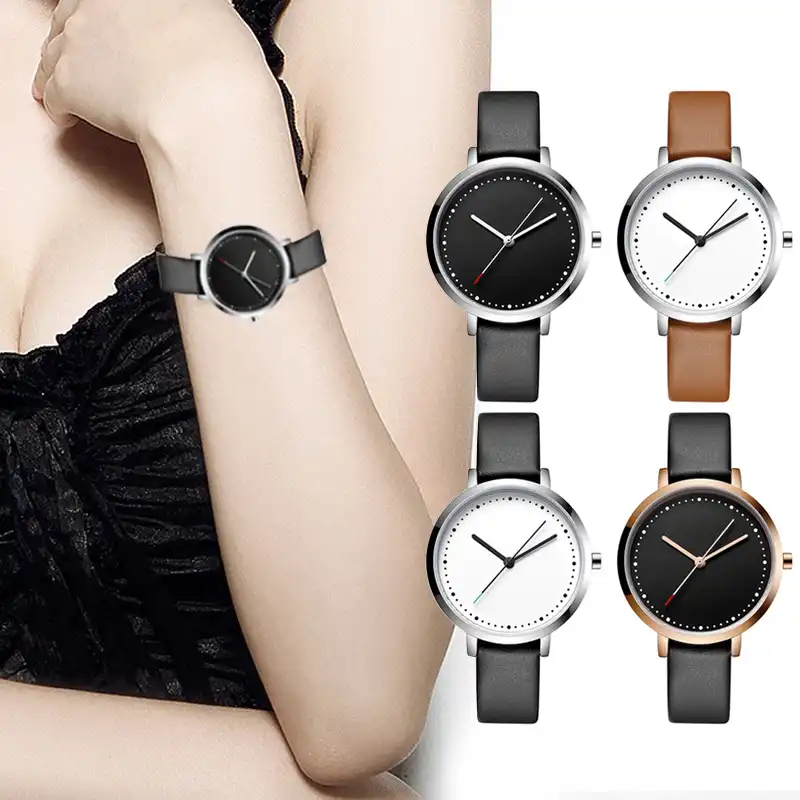 カジュアル時計は革バンドラウンドダイヤルレディースメンズビジネス腕時計 H9 レディース腕時計 Aliexpress