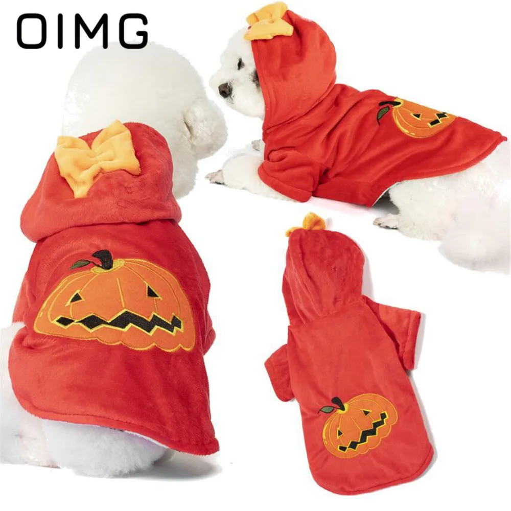 

OIMG Dog Halloween Costume Pumpkin Small Dogs Clothes For Pets Sweatshirt Pomeranian Bichon Festival Puppy Clothing Pet Outfits