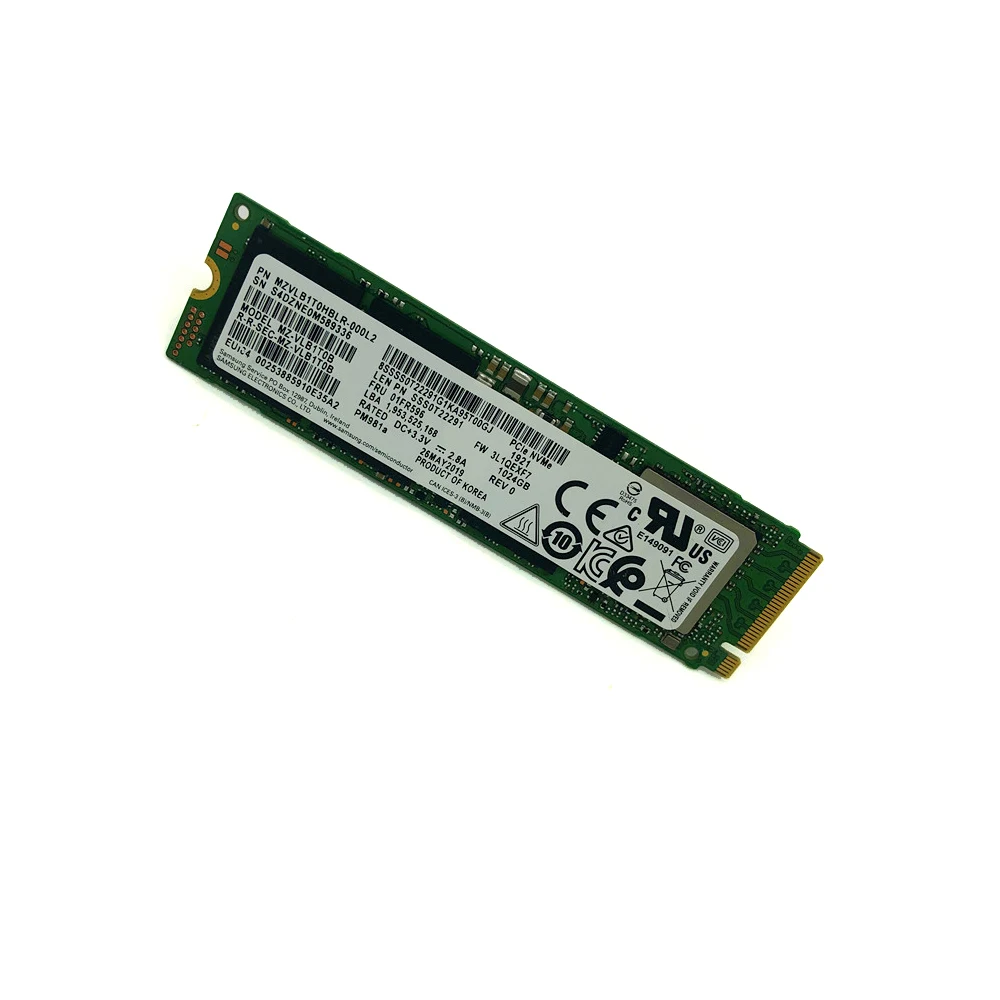 SAMSUNG M.2 SSD PM981A 256 ГБ 512 ГБ 1 ТБ Внутренние твердотельные накопители M2 NVMe PCIe 3,0x4 ноутбук Настольный SSD с радиатором