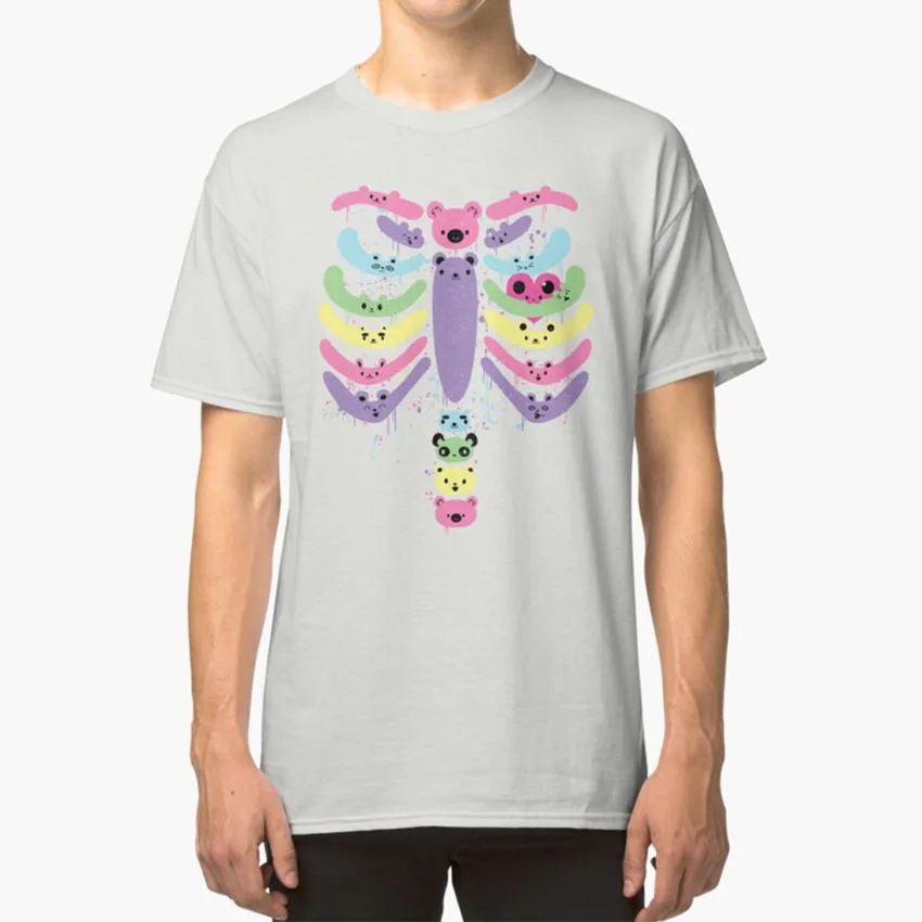 Bear Bones Kawaii Drip T Shirt Fairy Kei Bear Bones Ribcage Skeleton