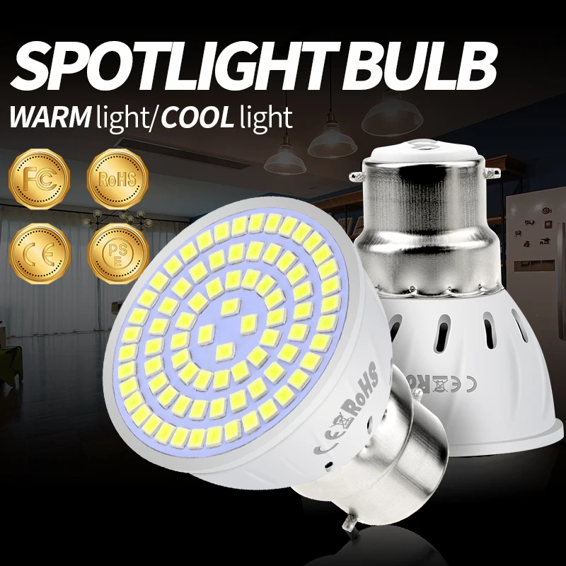 

E14 LED Lamp GU10 Light Bulb E27 LED Spot Light 220V Spotlight MR16 GU5.3 48 60 80led Lighting 2835 Ampoule B22 Corn Bulb 240V