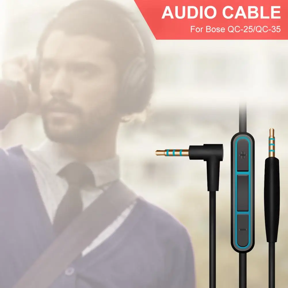 Аудиокабель для Bose QC25 кабель наушников от 2 5 мм до 3 тихий и удобный с микрофоном