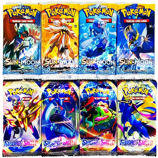 Random 4 packages Pokemon card blind bag Wonderful frog seed Battle Card Children's party board game card Limited collection 4