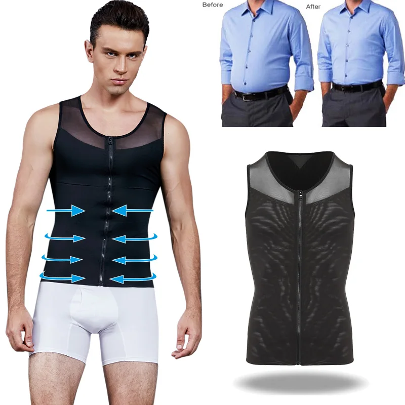 Men Shaper Corset For Man Slimming Waist Trimmer Zipper Body Shapers