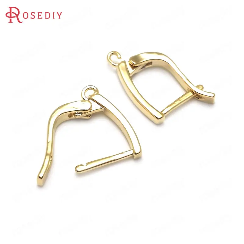 

(36904)6PCS 22x13MM 24K Gold Color Brass with Stud Pin Earrings Hooks High Quality Diy Jewelry Findings Accessories wholesale