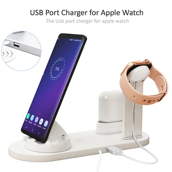 

Wireless Charger Dock Stand Desktop Charger For iPhone 8 8 Plus X XS Type C Stand Fast Charging For Apple Watch/AirPods Chargers