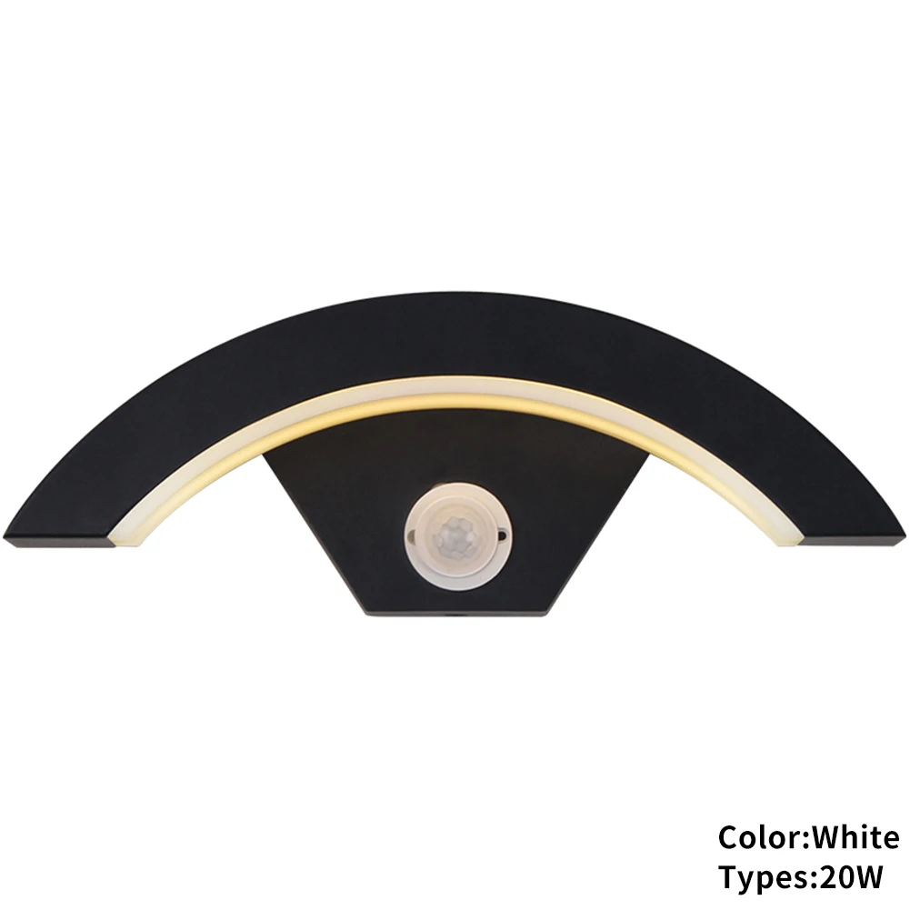

Modern Wall Light Easy Install Integral PIR Motion Sensor Aluminum Walkway Curve Lamp Hallway Waterproof LED Automatic Induction
