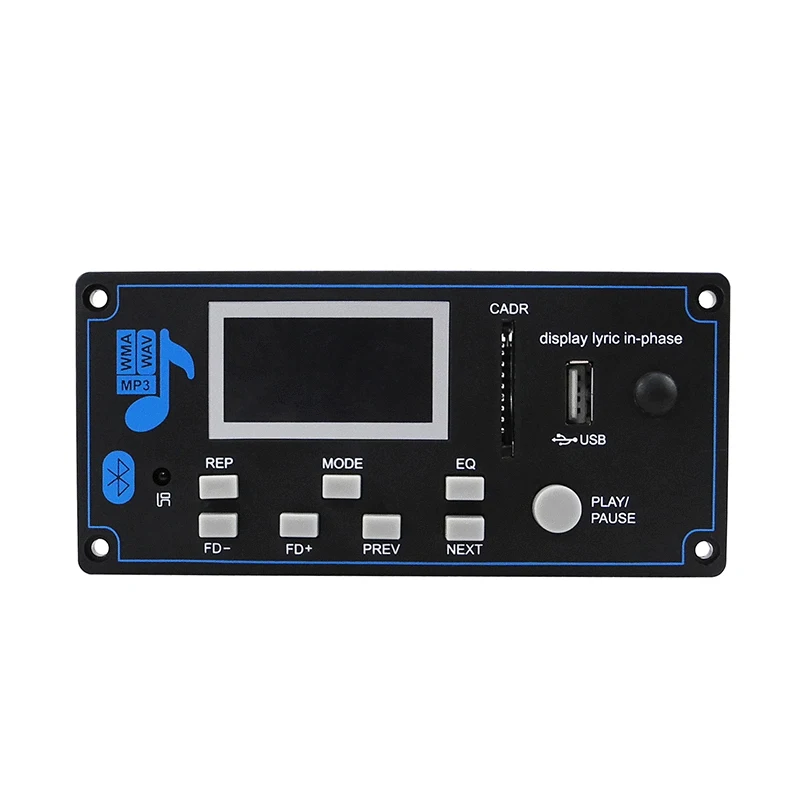 

Module Support FM Radio MP3 Player Audio AUX USB with Lyrics Display 12V LCD Bluetooth MP3 Decoder Board WAV WMA Decoding