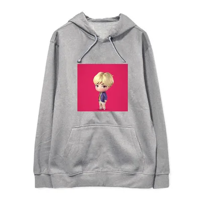 Plus cashmere A-gray Kpop Bangtan мальчики JK RM Suga V Jhope Jin Jimin Q Версия Милая толстовка плюс бархат тонкие свободные мужчины и женщины весна и осень - Цвет: Plus cashmere A-gray