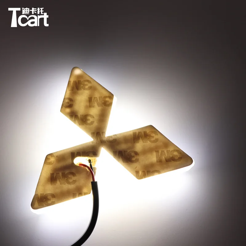 Tcart 1 комплект, Автомобильный светодиодный светильник, передний автомобильный эмблема, светильник s 4D, автомобильный значок, Автомобильный светодиодный светильник, EL холодные лампы для логотипов для Mitsubishi ASX для CUV