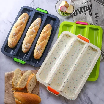 

3 Slots Non-stick Baking Cooking Dish Bread Oven Cake Mould Baking