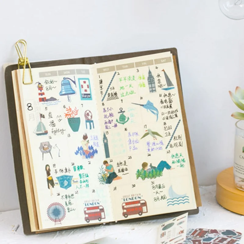

Cartoon Label Journal Diary Kawaii Small Paper Travel Gift Decorative Japanese Fall Cute Stickers Scrapbooking