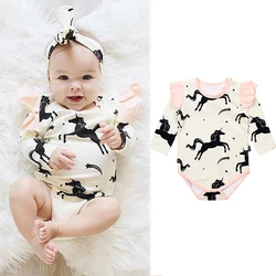Barboteuse à manches longues pour bébés filles, combinaisons à la mode, tenues décontractées, vêtements pour enfants 