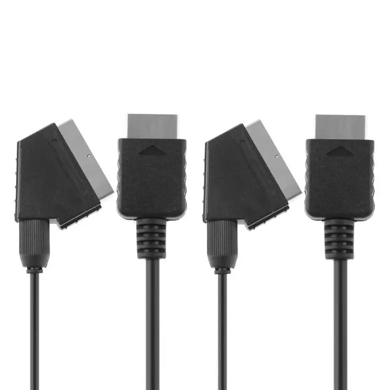 Горячая Проводные кабели многофункциональные 2шт 1,8 м/6фт RGB SCART провод кабель ТВ AV для sony Playstation PS2 PS3 w/AV сиденье